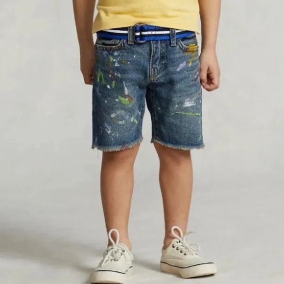 Polo Ralph Lauren Other - Polo Ralph Lauren Boys' Paint Splatter Sullivan Slim Denim Shorts Size 16-18 NWT